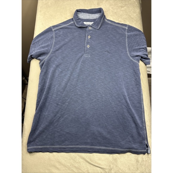 Tommy Bahama Other - Tommy Bahama Polo Shirt Mens Med Heather Blue Performance Modal Blend
